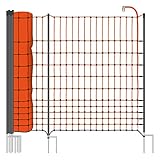 VOSS.farming 50 m Premium Hühnerzaun, Geflügelzaun/-Netz, 112 cm, 20 Pfähle, 2 Spitzen...