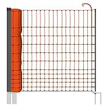 VOSS.farming 25 m Hühnerzaun, Geflügelzaun, Geflügelnetz, 112 cm, 9 Pfähle, 2 Spitzen...